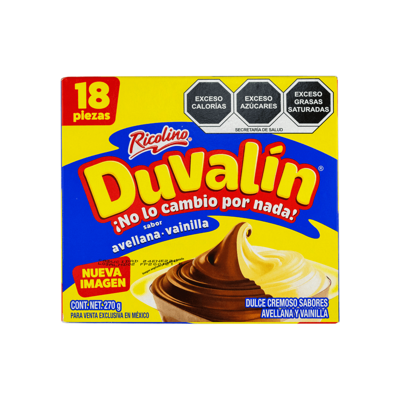 Ricolino Duvalin Creamy Hazelnut Vanilla Candy, 18 Pcs
