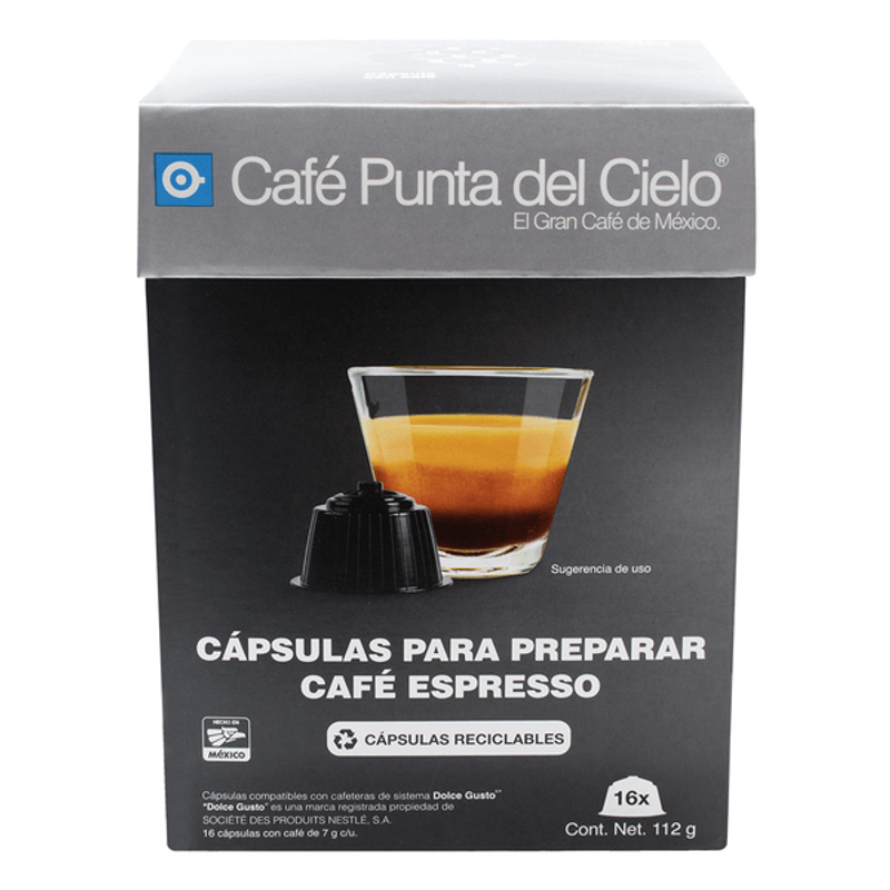 Punta del Cielo Espresso Capsules DG Compatible 16 pcs, 4 oz