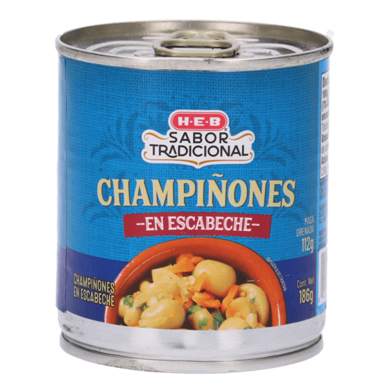 HEB El Sabor Tradicional Pickled Mushrooms in Can 7 oz Main image