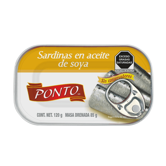 Ponto Sardines in Soy Oil 4 oz