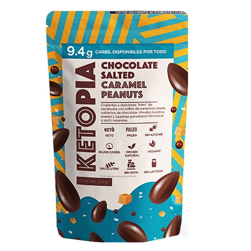 Ketopia Chocolate Covered Salted Caramel Peanuts, 5 oz