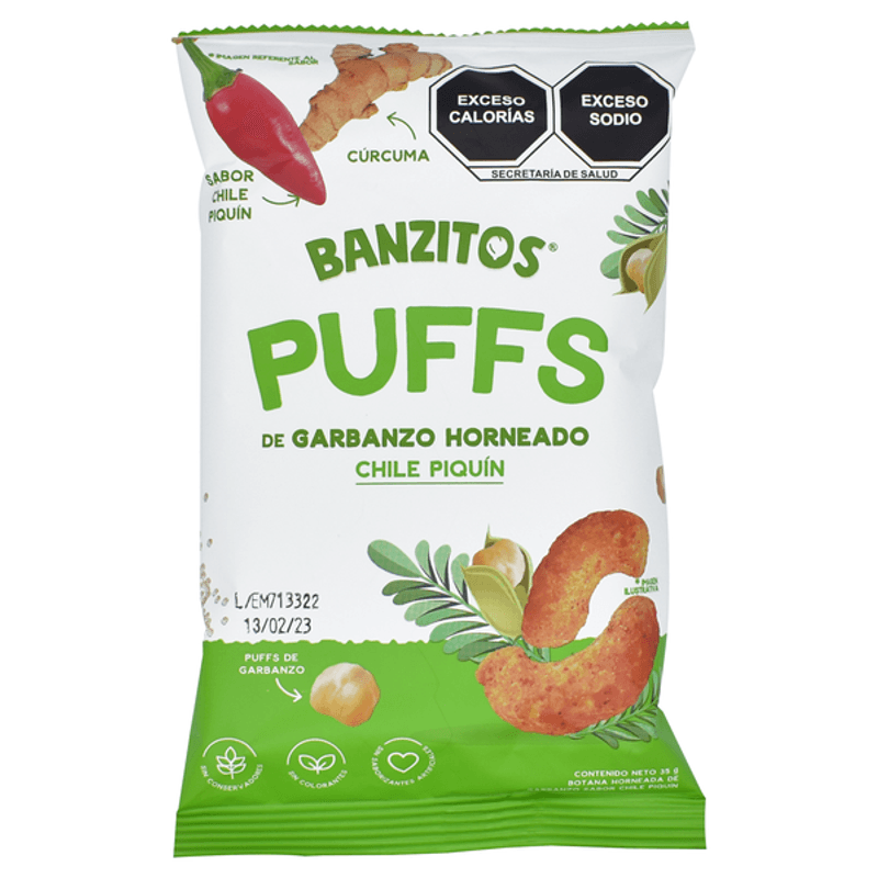 Banzitos Baked Chickpea Snack Piquín, 1 oz Main image