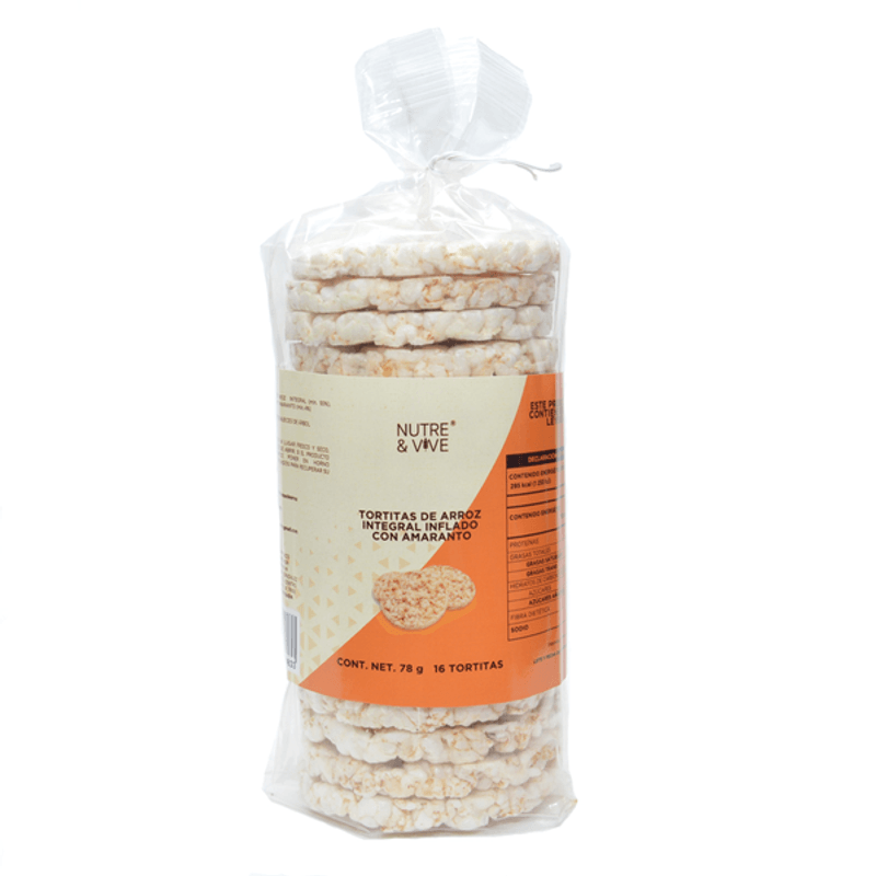 Nutre & Vive Amaranth Brown Rice Cakes 3 oz