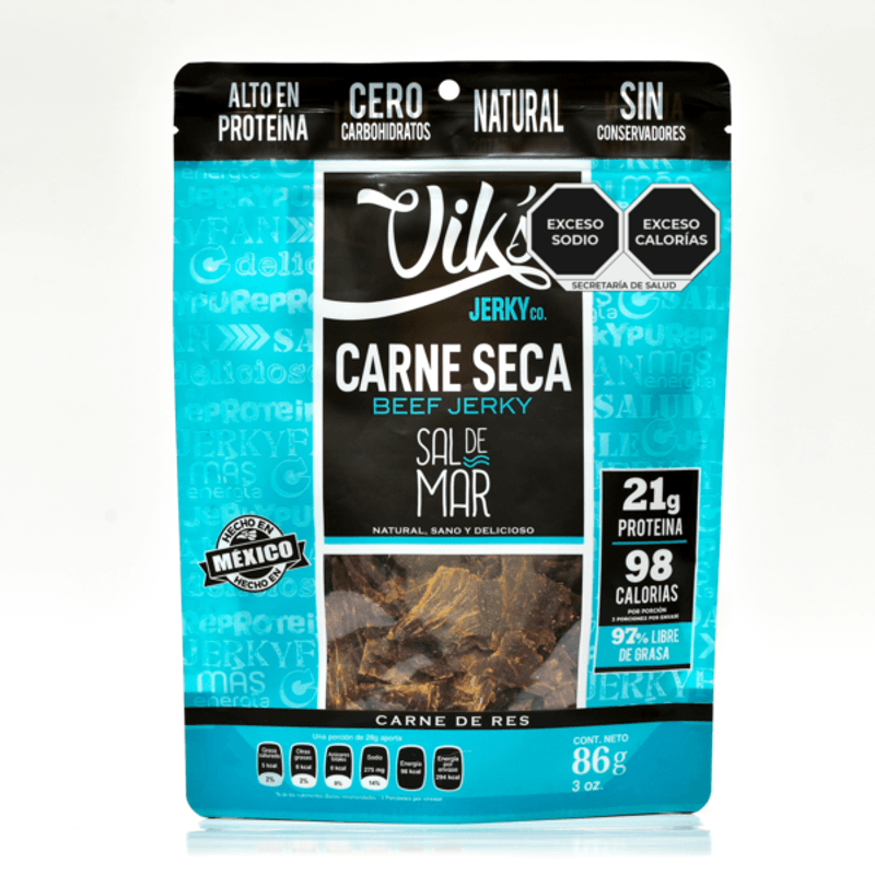 Vik's Jerky Sea Salt Beef Jerky 3 oz Main image