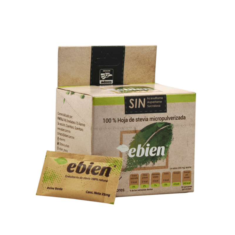 Ebien Natural Dried Stevia Powder 50 Packets 2 oz Main image