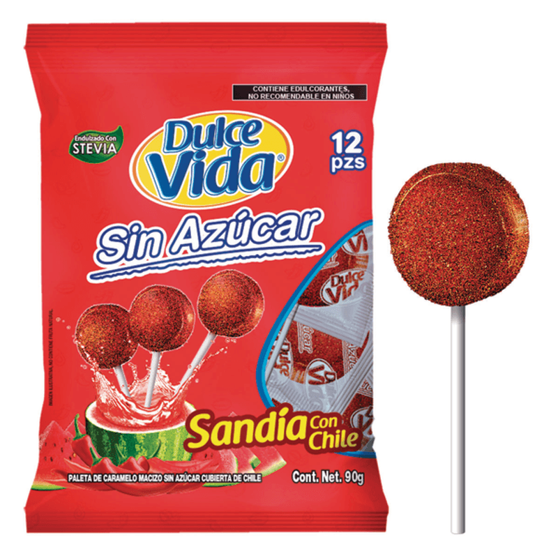 Solid Caramel Lollipop Watermelon with Chili 12 Pcs Main image