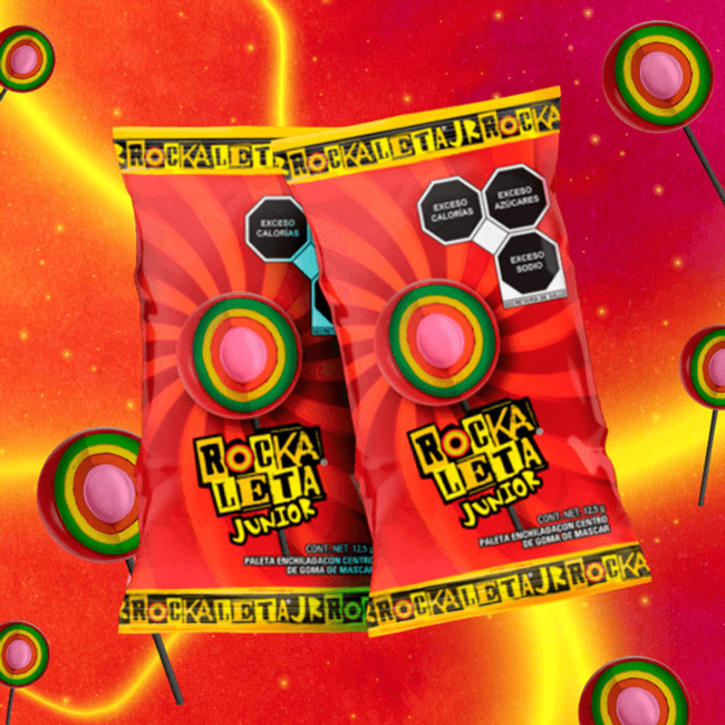 Rockaleta Spicy Lollipop JR with Gum Center, 9 oz