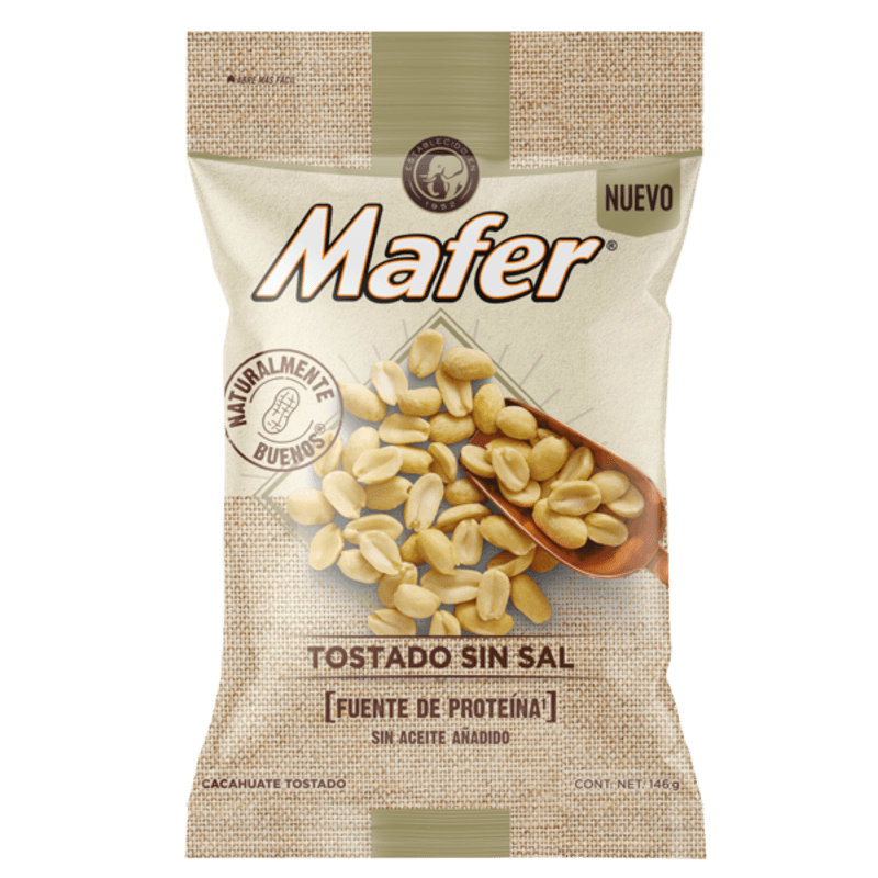 Mafer Roasted Unsalted Peanuts 4 oz Main image