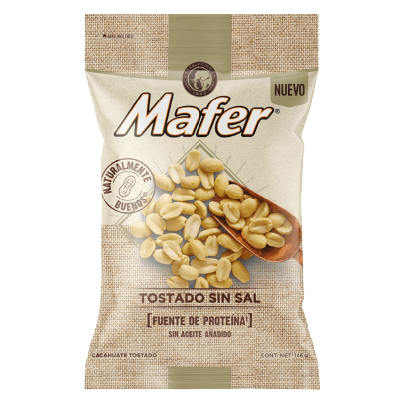 Mafer Roasted Unsalted Peanuts 4 oz