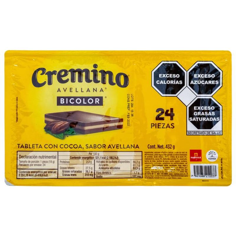 Cremino Bicolor Hazelnut Chocolate 24 pcs