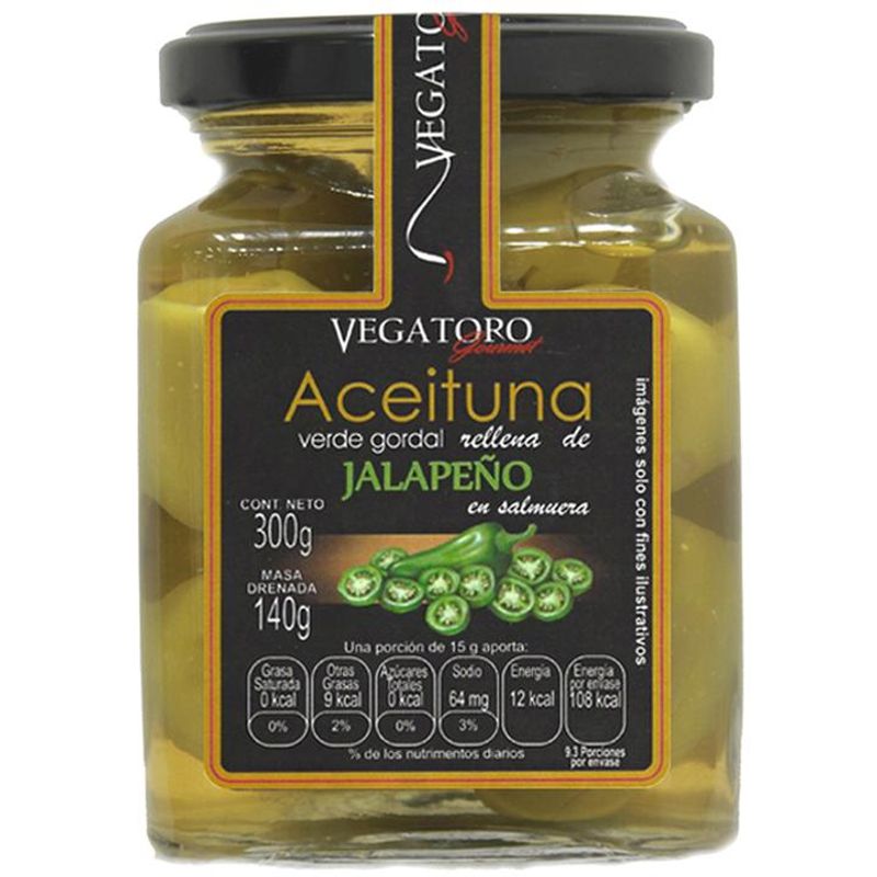 Vegatoro Stuffed Gordal Olives with Jalapeno - 10.6 oz Main image