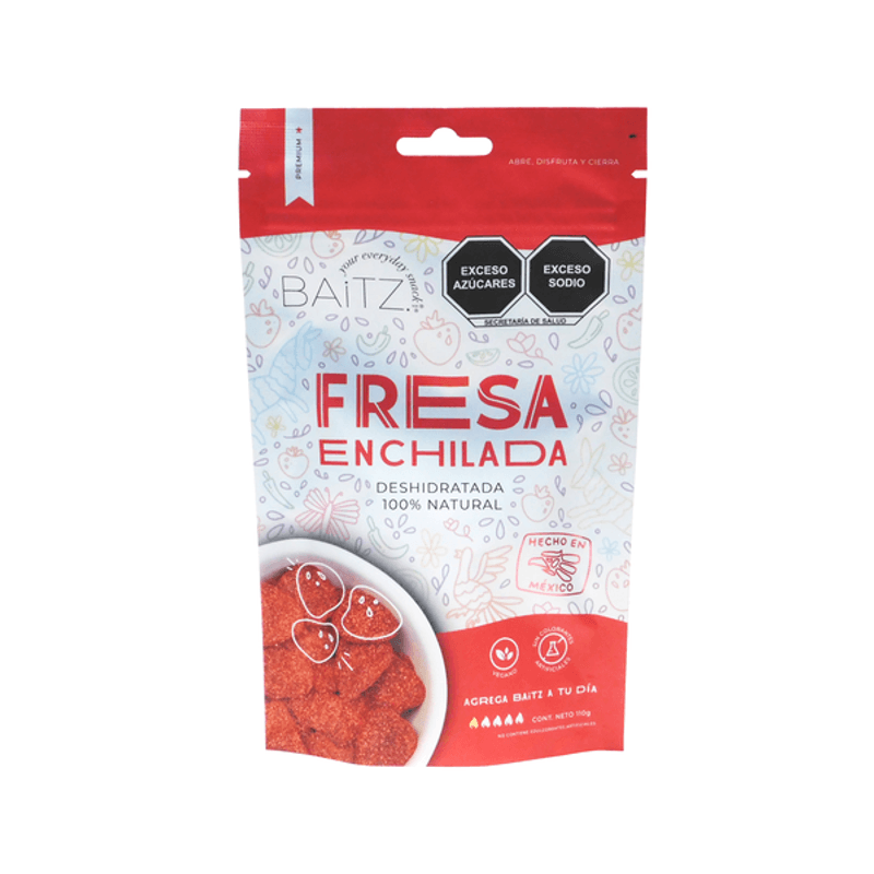 Baitz 100% Natural Dried Spicy Strawberry, 4 oz Main image