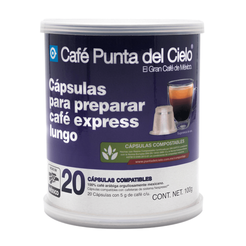 Punta del Cielo Lungo Express Capsules 20 pcs, 4 oz