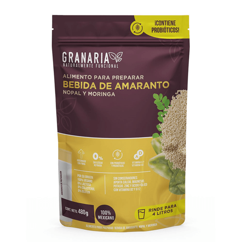 Granaria Amaranth, Nopal, and Moringa Drink, 17 oz