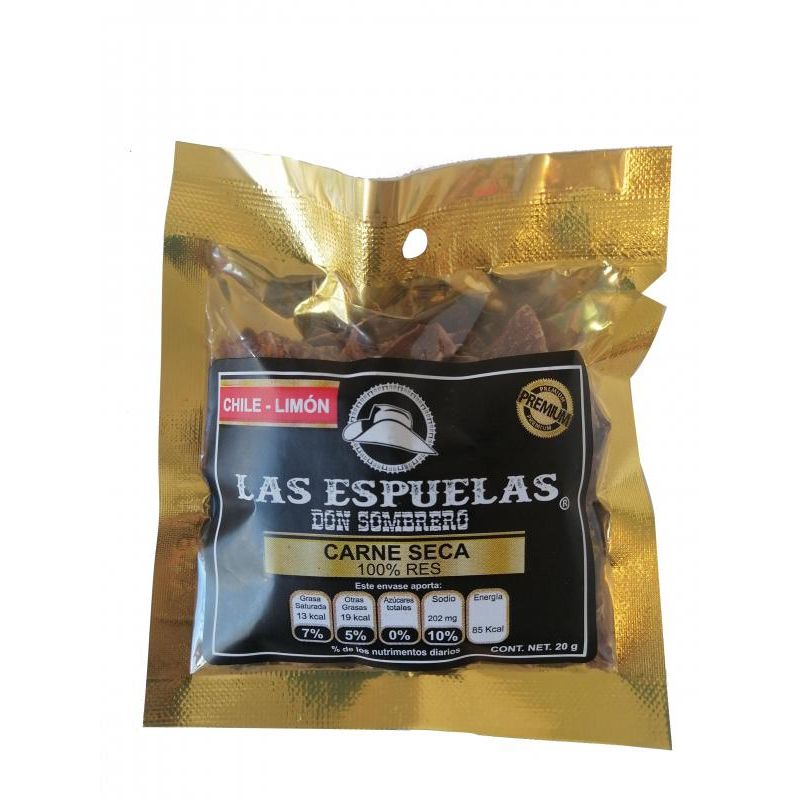 Las Espuelas Beef Jerky Chili and Lime 1 oz Main image