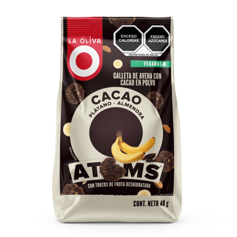 Atoms Oat Cookies with Cocoa, Banana Powder - 1.7 oz Main image