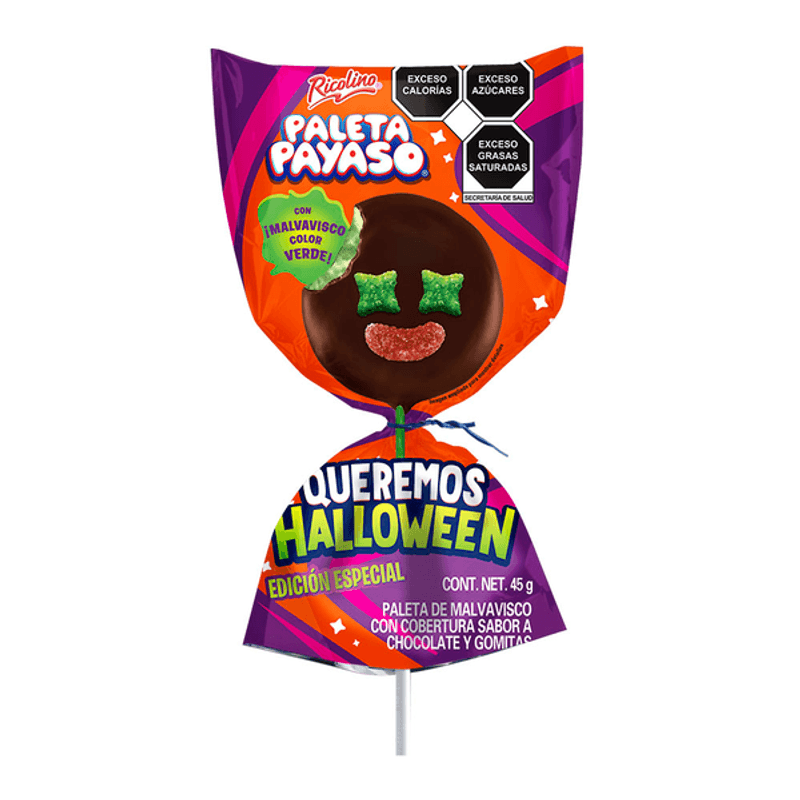 Ricolino Paleta Payaso Halloween, 2 oz