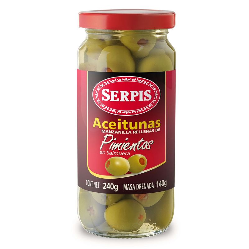 Serpis Olives Stuffed with Peppers in Jar 8.5 oz Main image