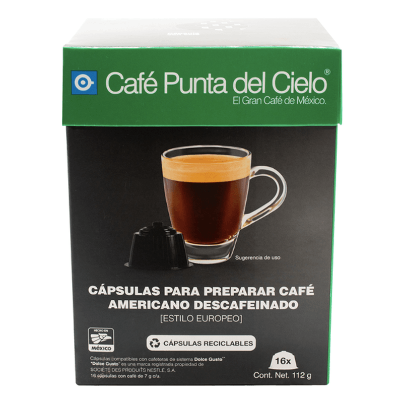 Punta del Cielo Decaf Capsules DG Compatible 16 pcs, 4 oz