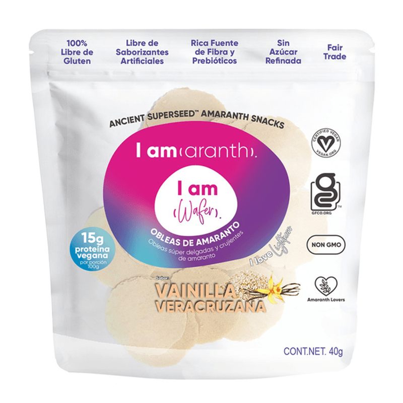 Iamaranth Vanilla Veracruzana Wafers, 1.5 oz Main image