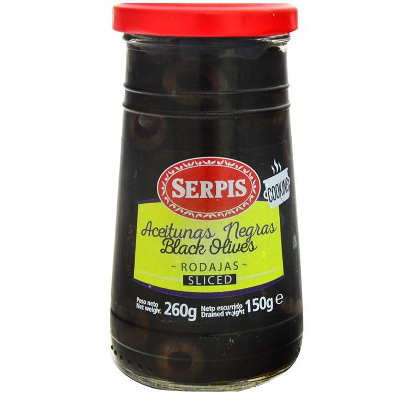 Serpis Sliced Black Olives in Jar 12 Pcs Main image