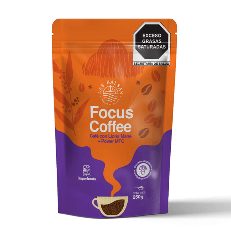 Las Balsas Focus Coffee with Lions Mane + Power MCT, 8.8 oz