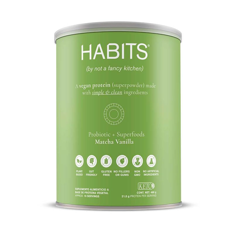 Habits Plant Protein Matcha Vanilla Probiotic Superfood, 1.1 lb