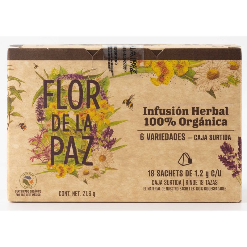 Flor de la Paz Assorted Herbal Infusion Sachets, 1 oz Main image