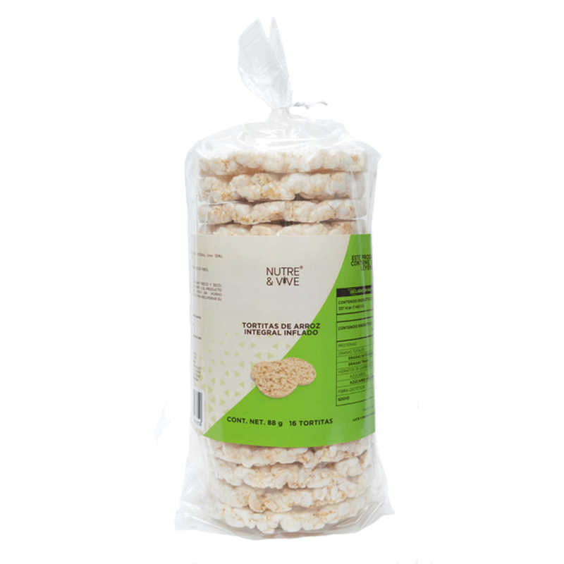 Nutre & Vive Natural Brown Rice Cakes 3 oz Main image