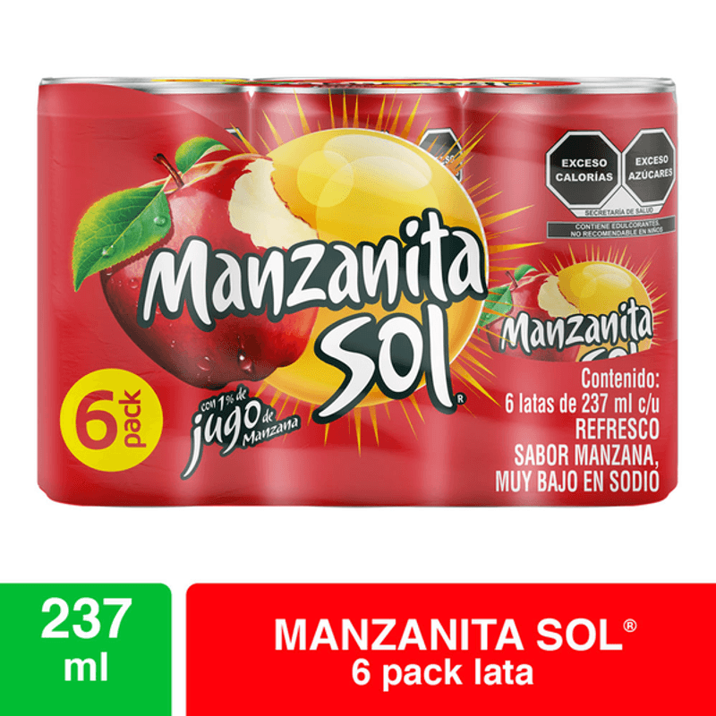 Manzanita Sol Apple Soda 6 Pack 8 oz each 1 Pc