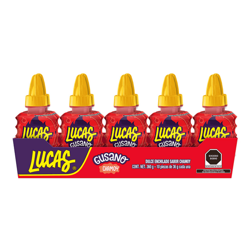 Lucas Sweet Worms in Chamoy Chili Sauce 14 oz Main image