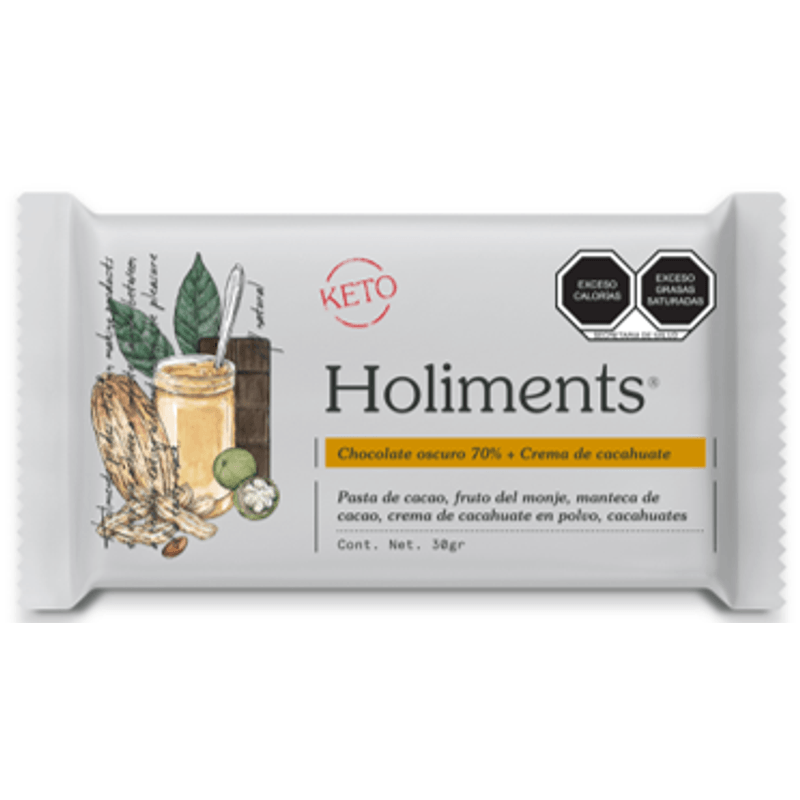Holiments 70% Dark Chocolate Bar Peanut Butter 1.1 oz Main image