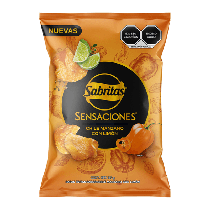 Sabritas Sensaciones Manzano Chili with Lemon Potato Chips, 5 oz