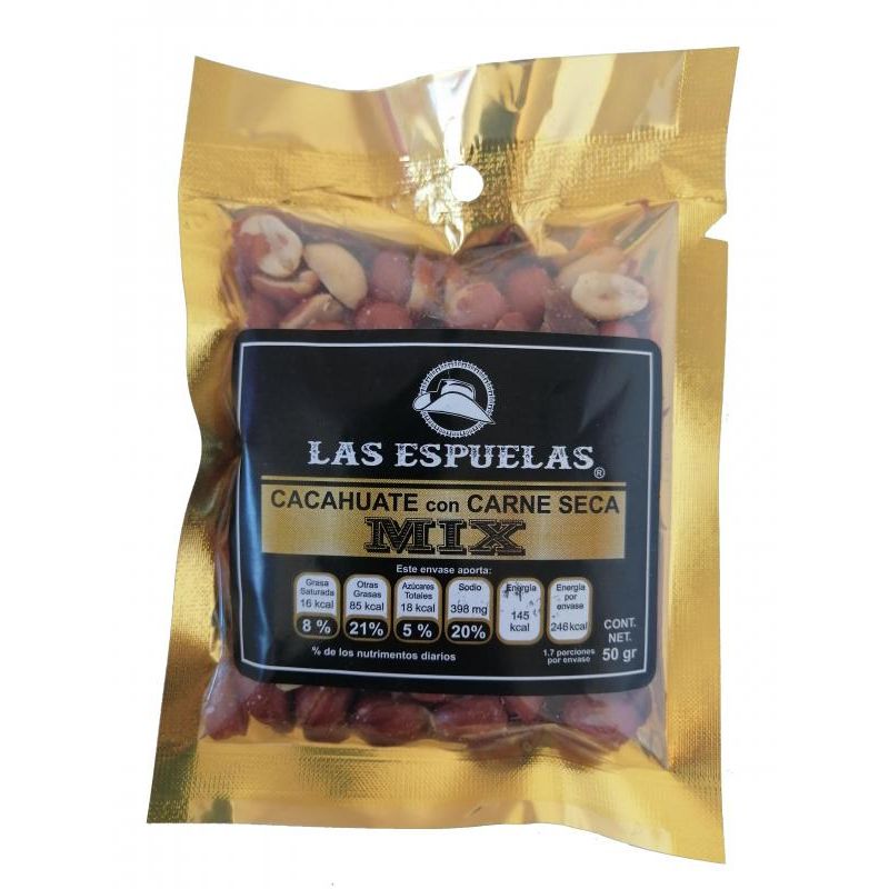 Las Espuelas Dried Beef with Peanuts 2 oz