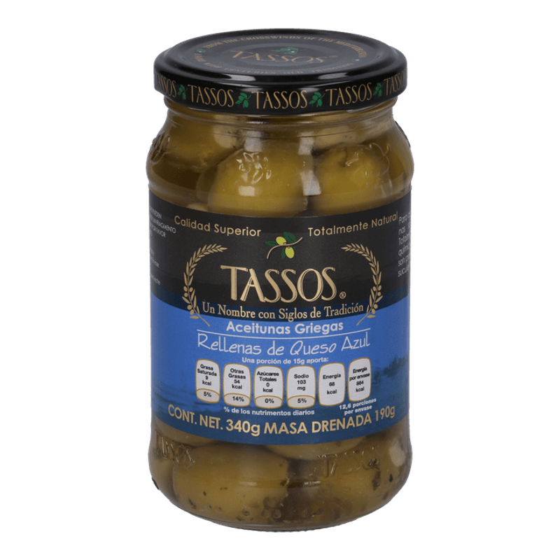 Tassos Blue Cheese Stuffed Olives 12 oz Main image