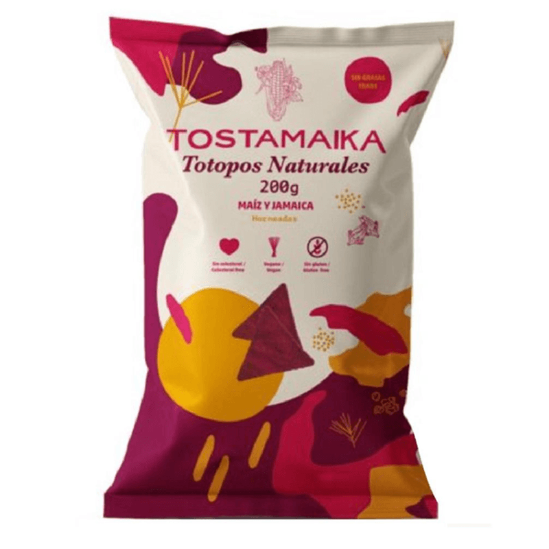 Tostamaika Corn Chips with Hibiscus - 7 oz