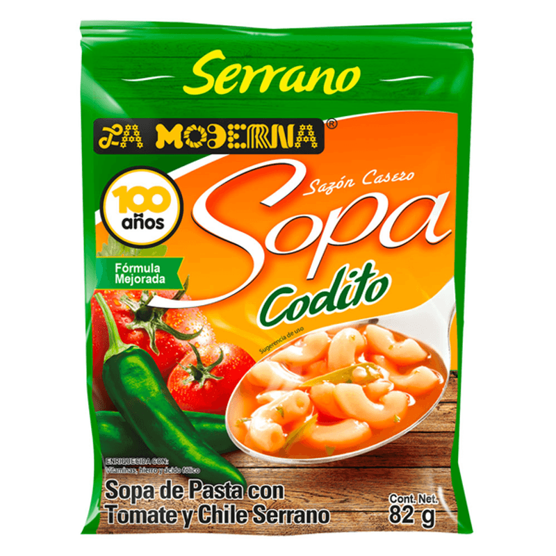 La Moderna Tomato and Serrano Chile Elbows Soup 2.9 oz