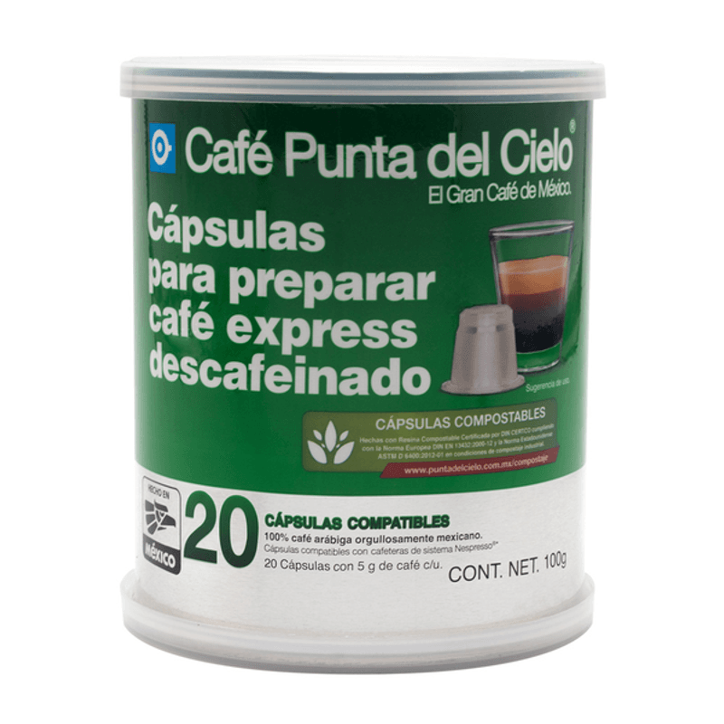 Punta del Cielo Decaf Express Capsules 20 pcs, 4 oz Main image