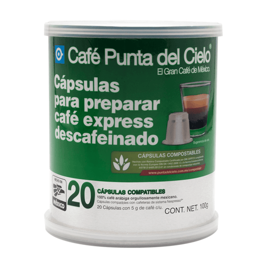 Punta del Cielo Decaf Express Capsules 20 pcs, 4 oz