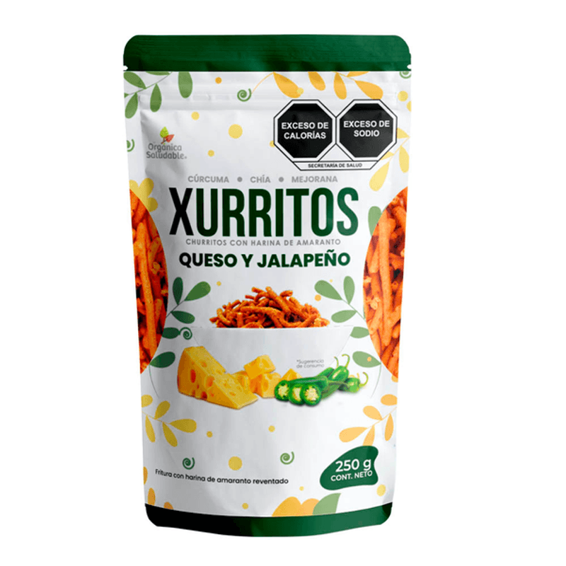 Organica y Saludable Amaranth Churritos Cheese Jalapeño Flavor, 9 oz Main image