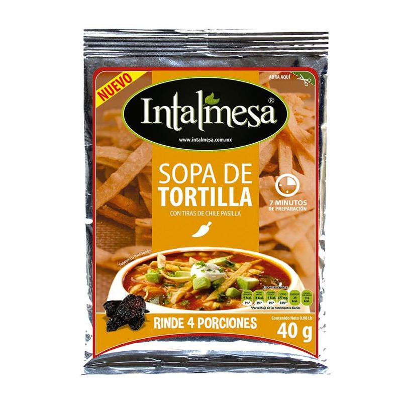 Intalmesa Instant Tortilla Soup with Pasilla Chili Strips 1 oz Main image