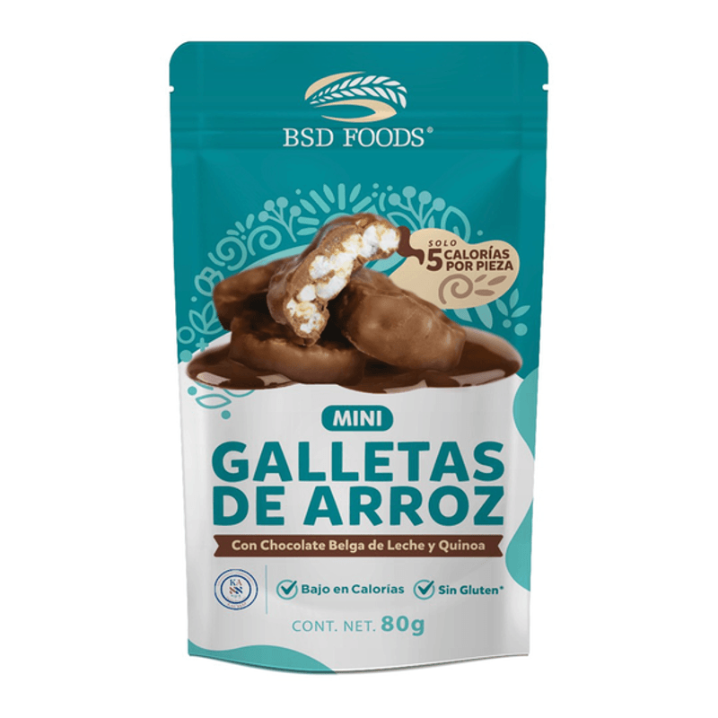 BSD Foods Mini Chocolate Rice Cookies, 3 oz Main image