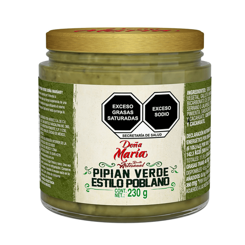 Doña María Artisanal Poblano Green Pipián - 8 oz Main image