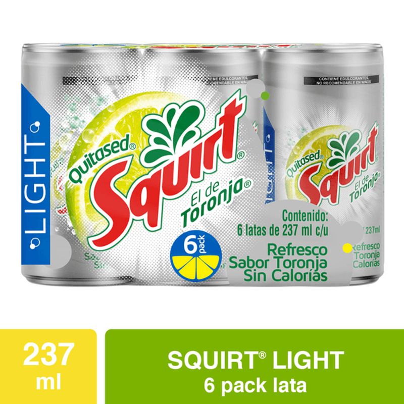 Squirt Light Grapefruit Soda 6 Pack 8 oz each 1 Pc