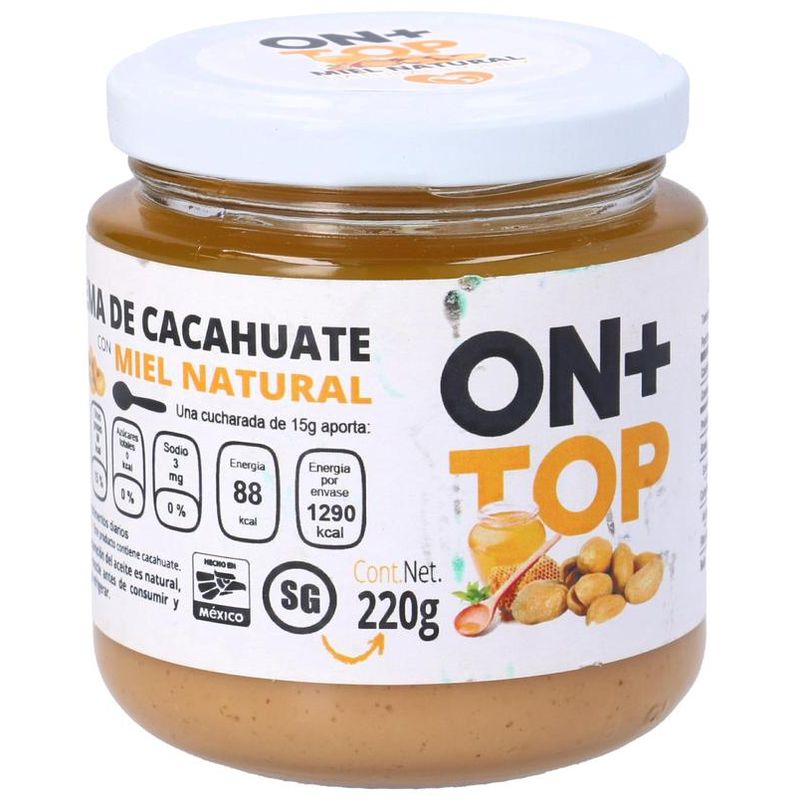 On Top Sugar-Free Peanut Cream with Honey 8 oz