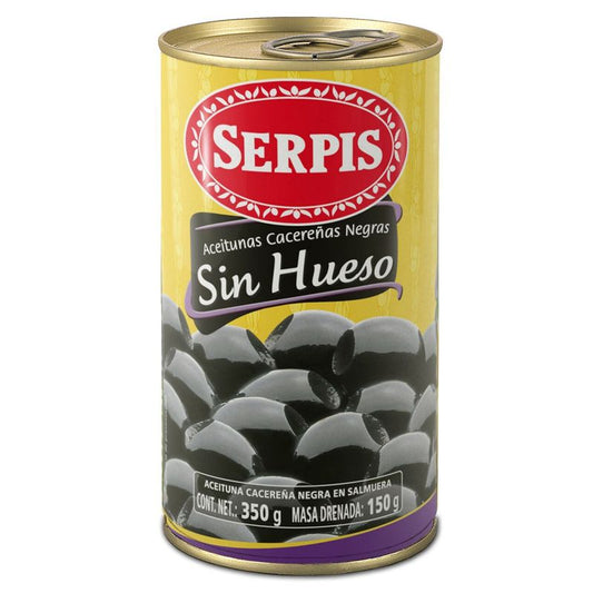 Serpis Boneless Black Olives in Can 12 oz